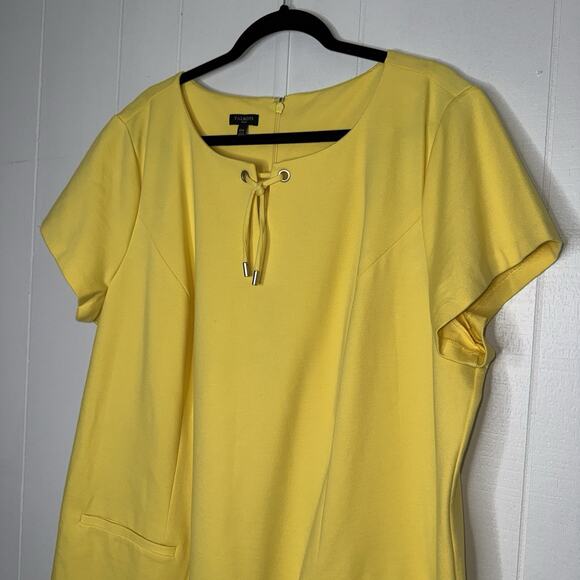 Talbots Women’s Yellow Shift Dress Size 22W - Picture 3 of 5
